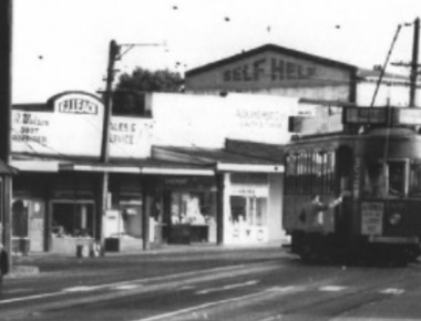 Historical photo of a tram